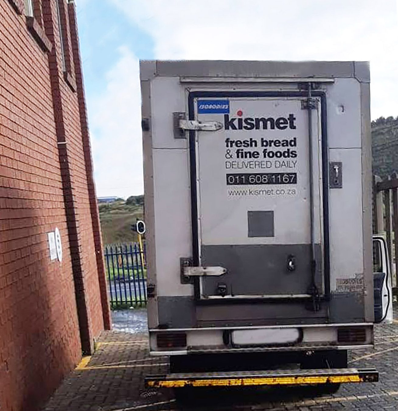 Delivery truck at a client's dispatch bay
